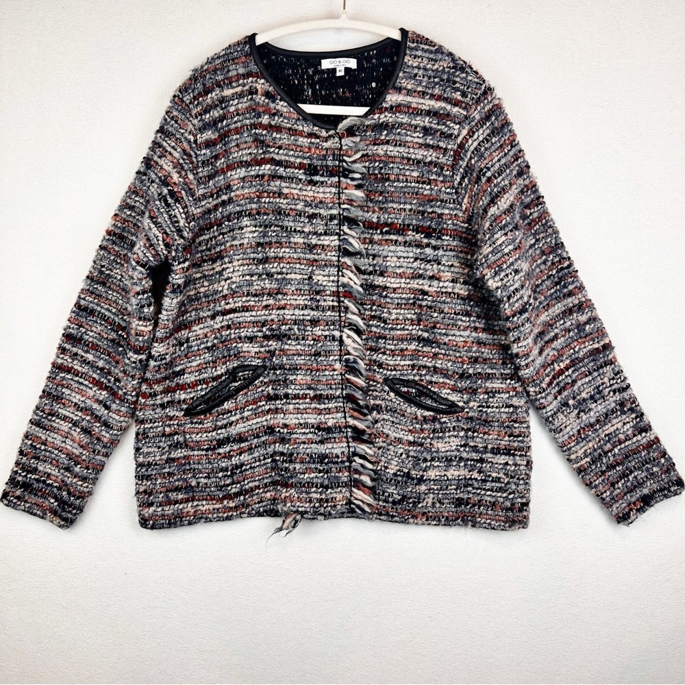 Gio & Gio Long Sleeve Italian Knit Women's‎ Designer Sweater Wool Blend Size XL